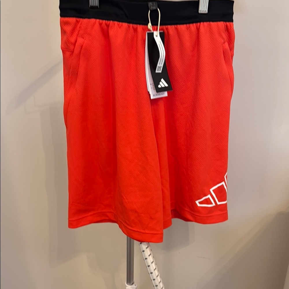 Adidas Men's Orange Athletic Shorts Aeroready